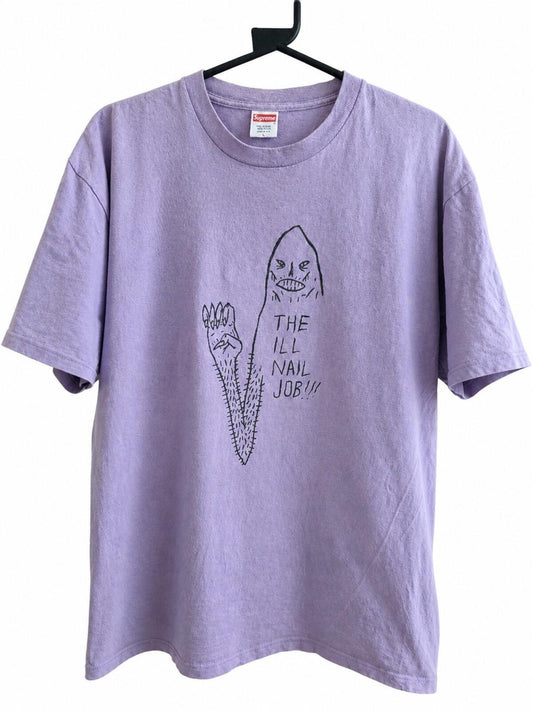 2003 Supreme x NeckFace The Ill Nail Job T-Shirt Helllila Größe L