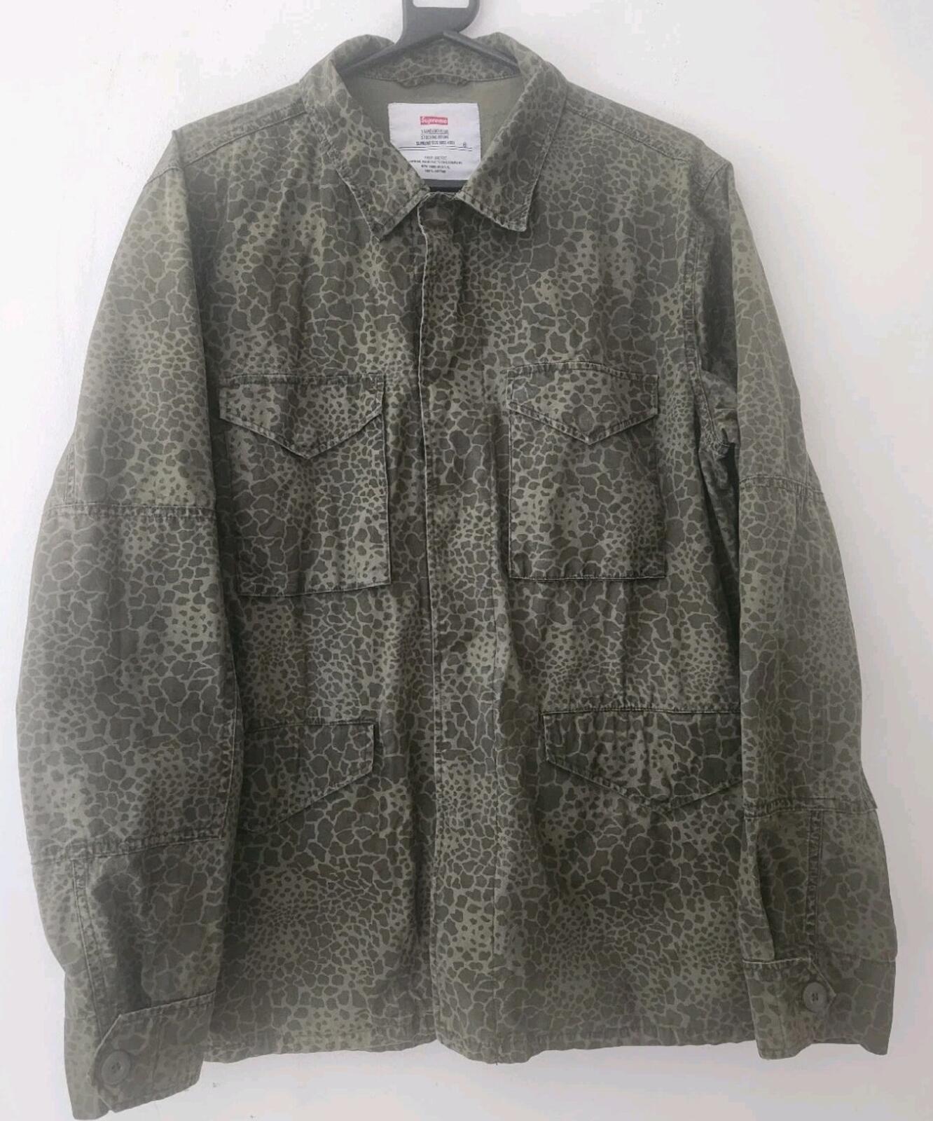 SS12 Supreme Field Jacket Giraffe Camo Vintage Rare Shirt 2012 Size L Large