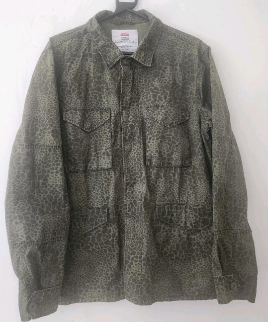 SS12 Supreme Field Jacket Camuflaje Jirafa Camisa Vintage Rara 2012 Talla L Grande