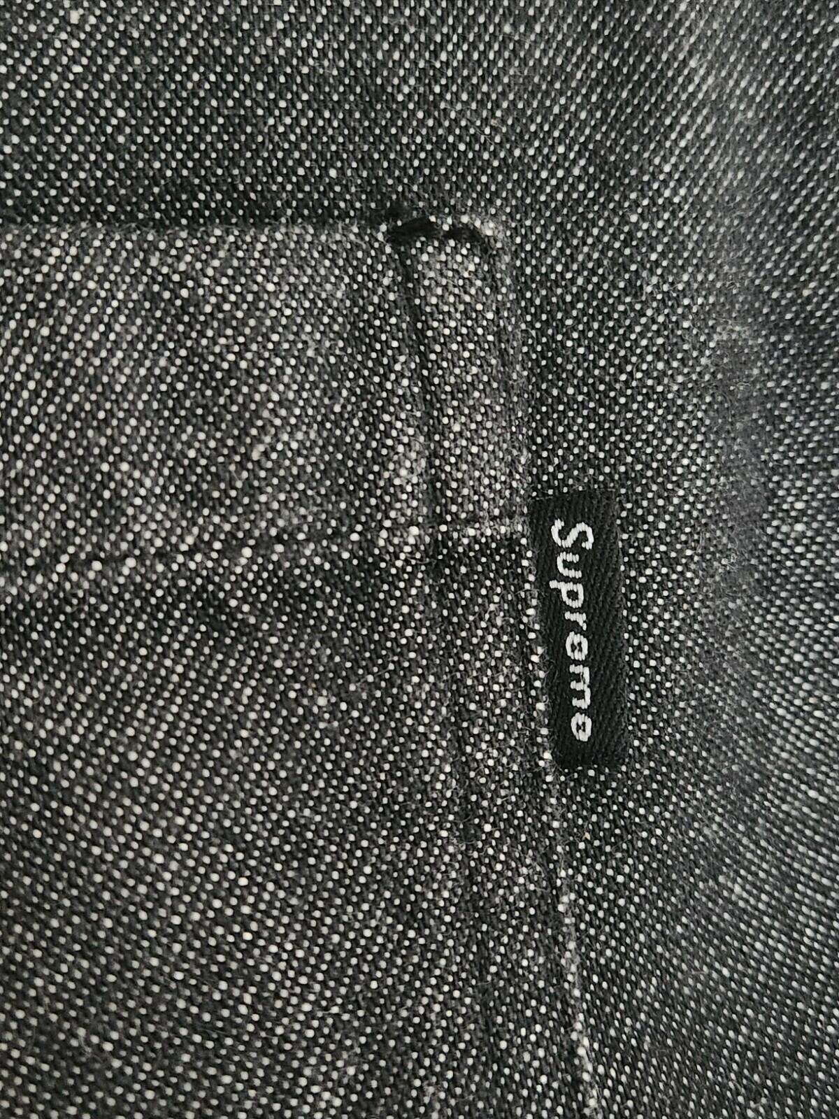 FW13 Supreme Hooded Plaid Denim Shirt Indigo Size M