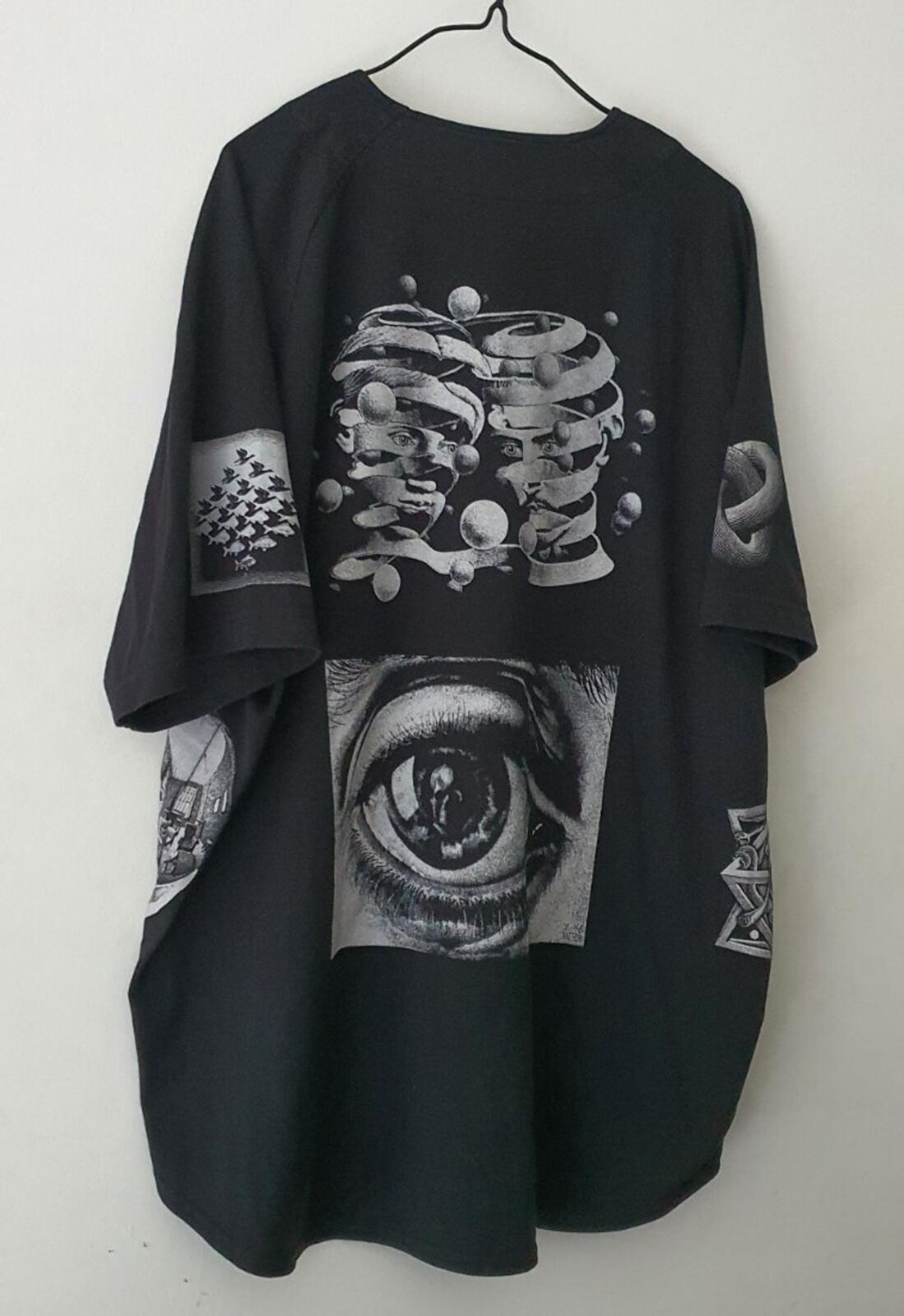SS17 Supreme x M. C. Escher camiseta de béisbol de algodón talla M color negro