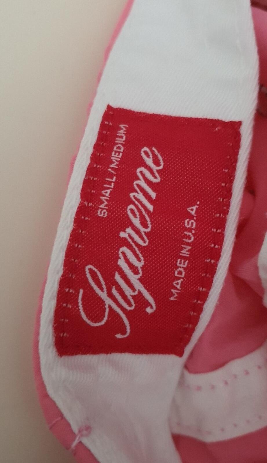SS18 Supreme Raised Logo Patch Camp Cap Pink Nylon Hat Box Logo S/M Small Medium