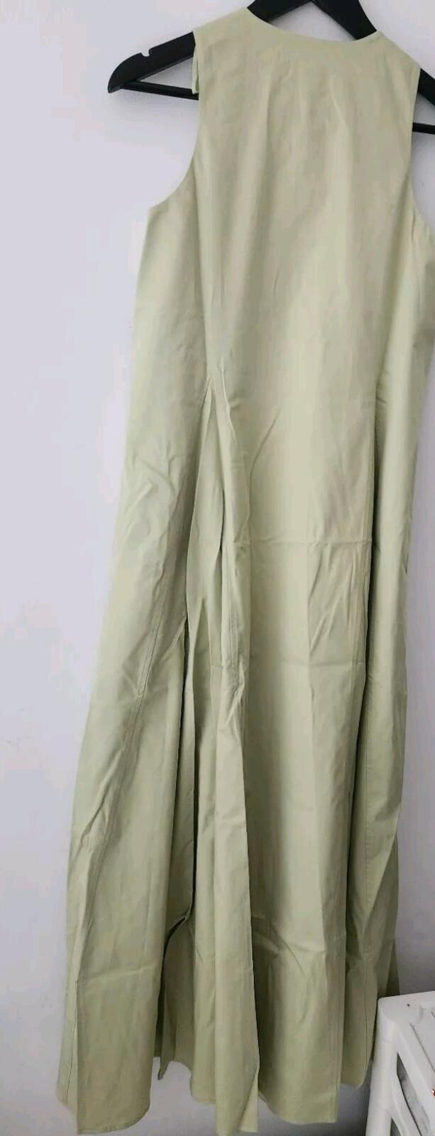 COS Voluminous V-Neck Maxi Dress Green Size Eur 34 UK 6 XS