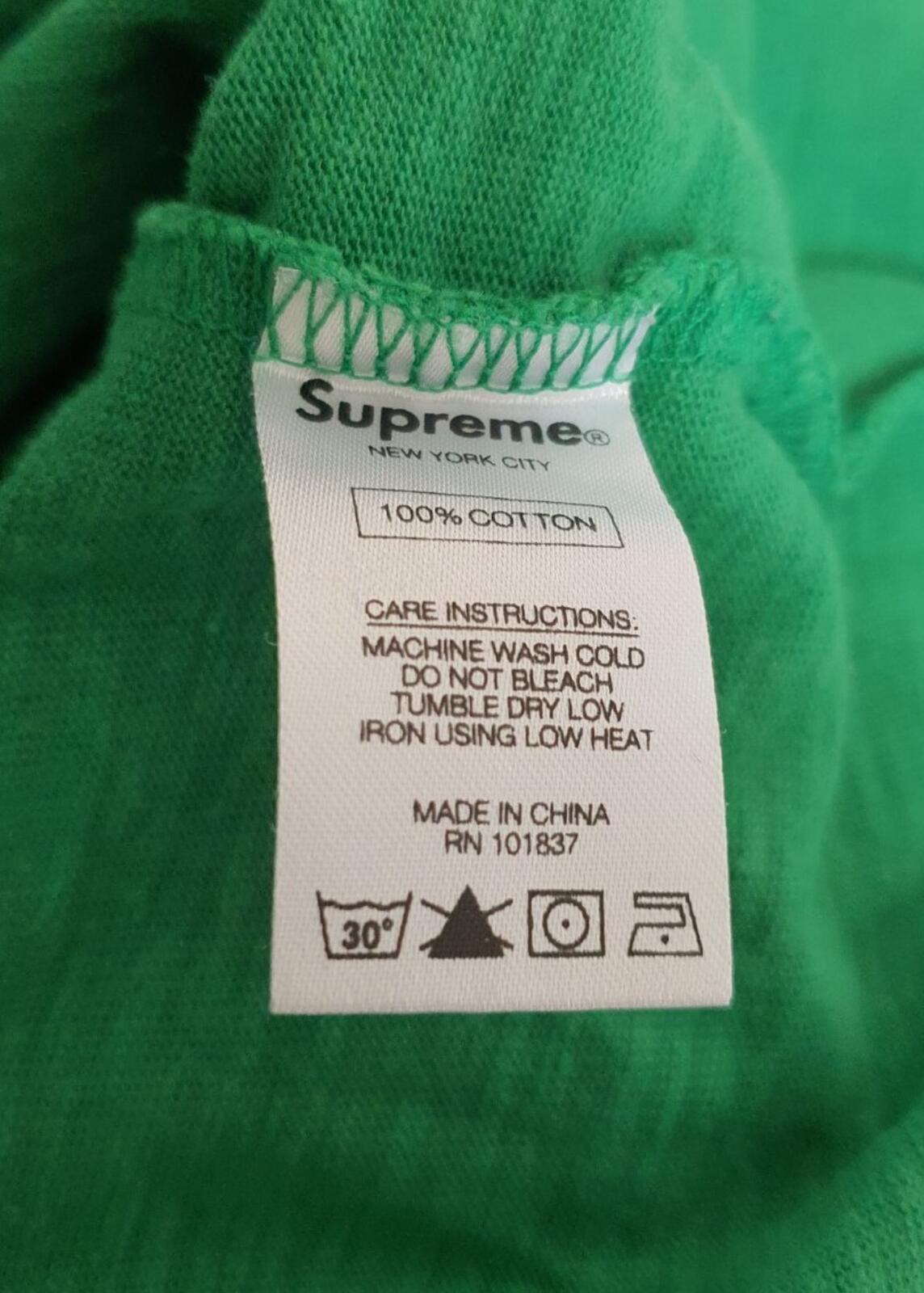 FW17 Supreme Reflective L/S Top Tee Größe XL T-Shirt meliertes Kelly-Grün