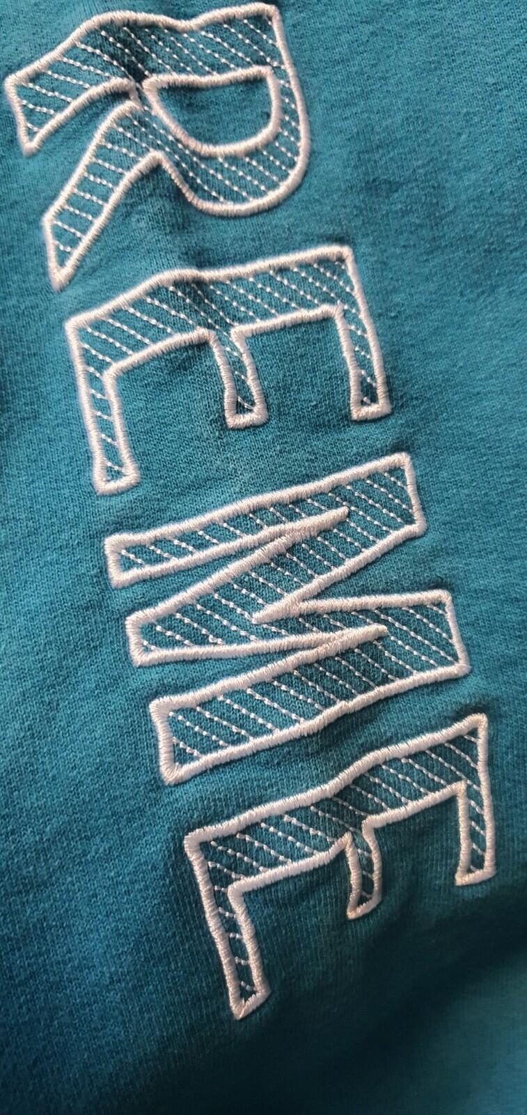 SS18 Supreme Sleeve Embroidery Hooded Sweatshirt Aqua Size M
