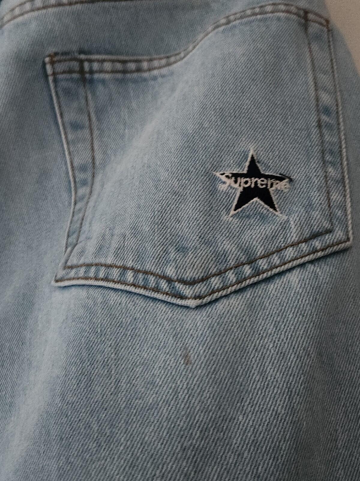 SS18 Supreme washed regular jeans size 34 blue W34 L32 star denim