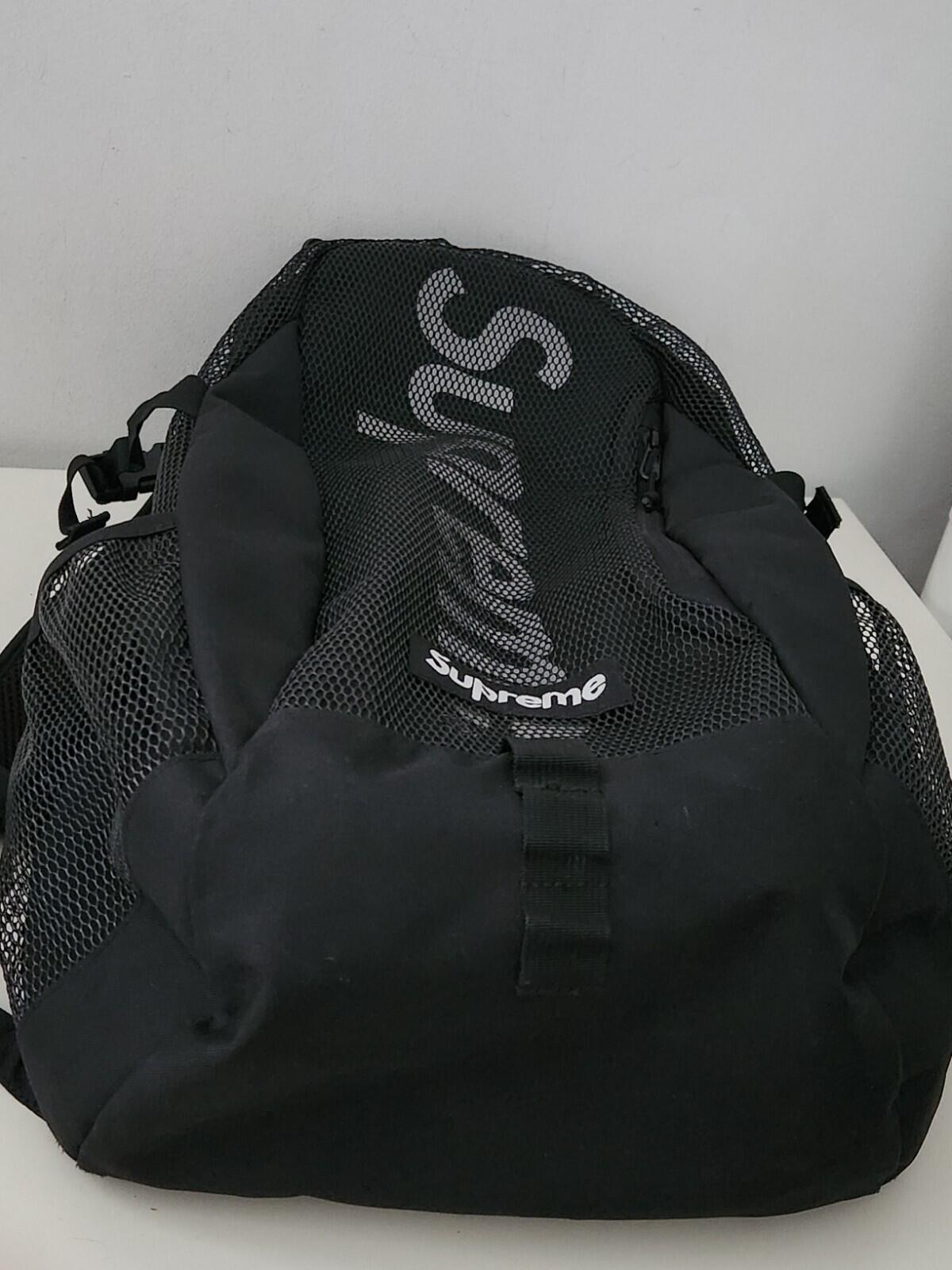 SS20 Supreme Schwarzer Rucksack Cordura Tasche Mesh Rucksack