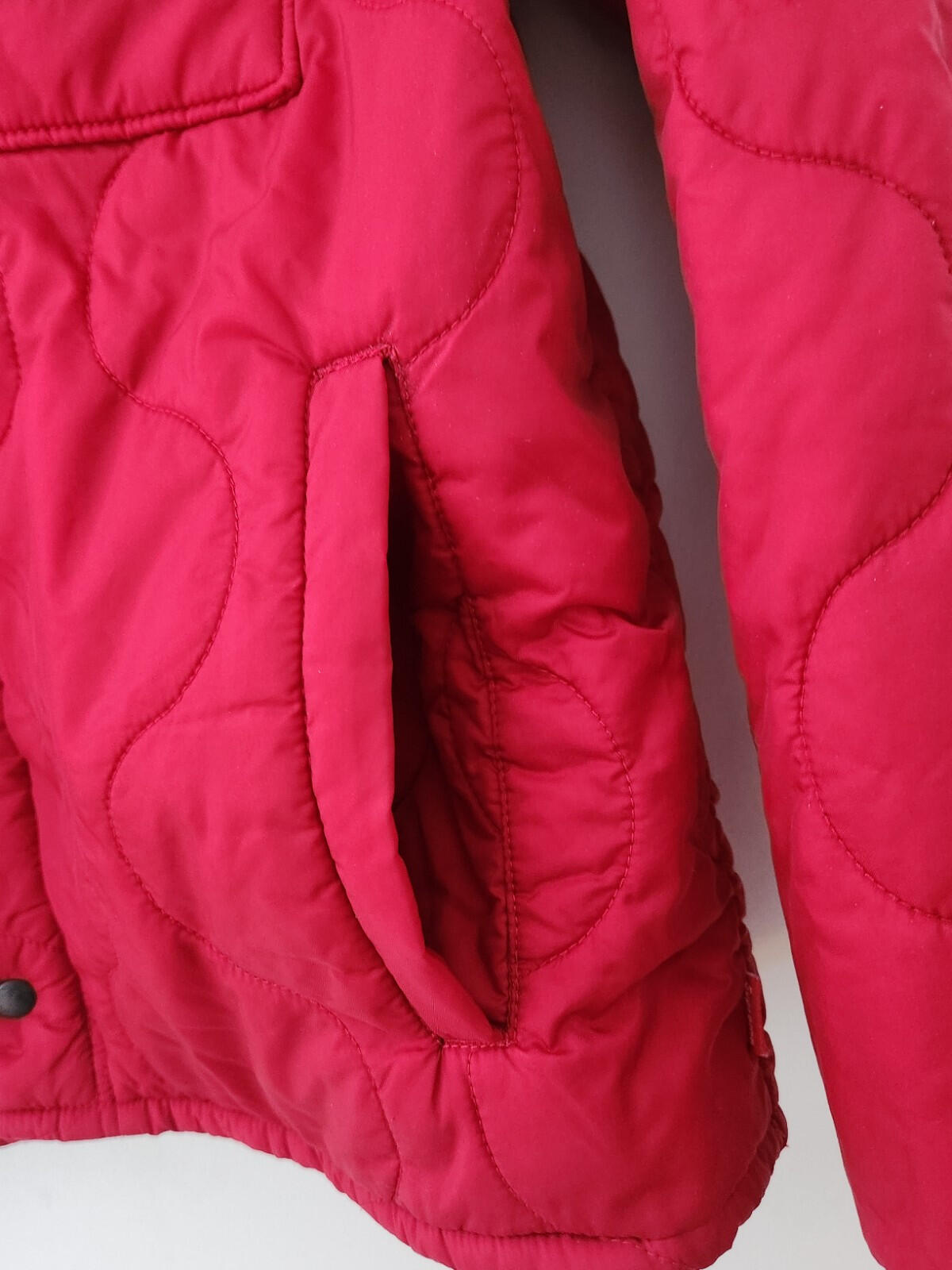 FW17 Supreme Quilted Liner Hooded Jacket M medium red I pledge allegiance coat
