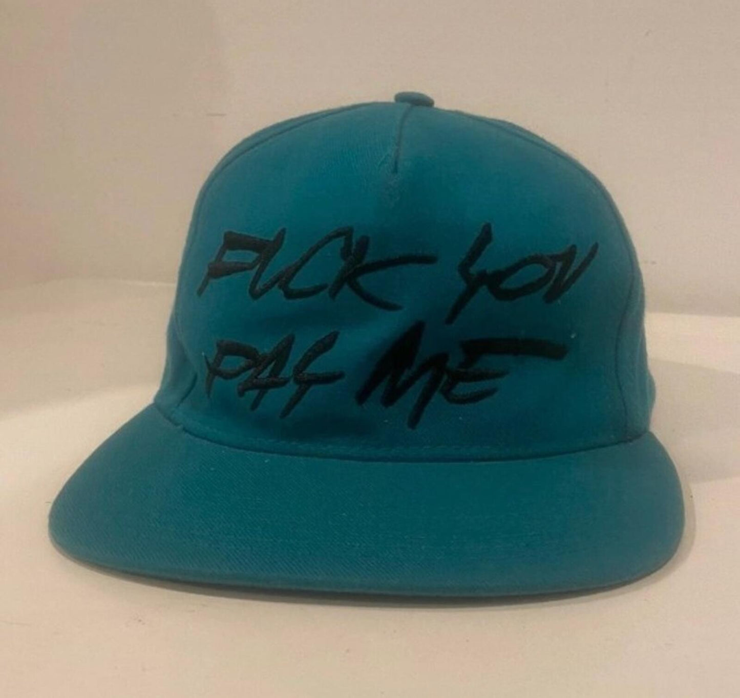 SS11 Supreme x Futura 5-panel Cap Teal F UCK YOU PAY ME