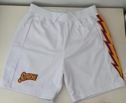 Pantalón corto de baloncesto blanco Supreme Bolt SS19 talla S pequeño