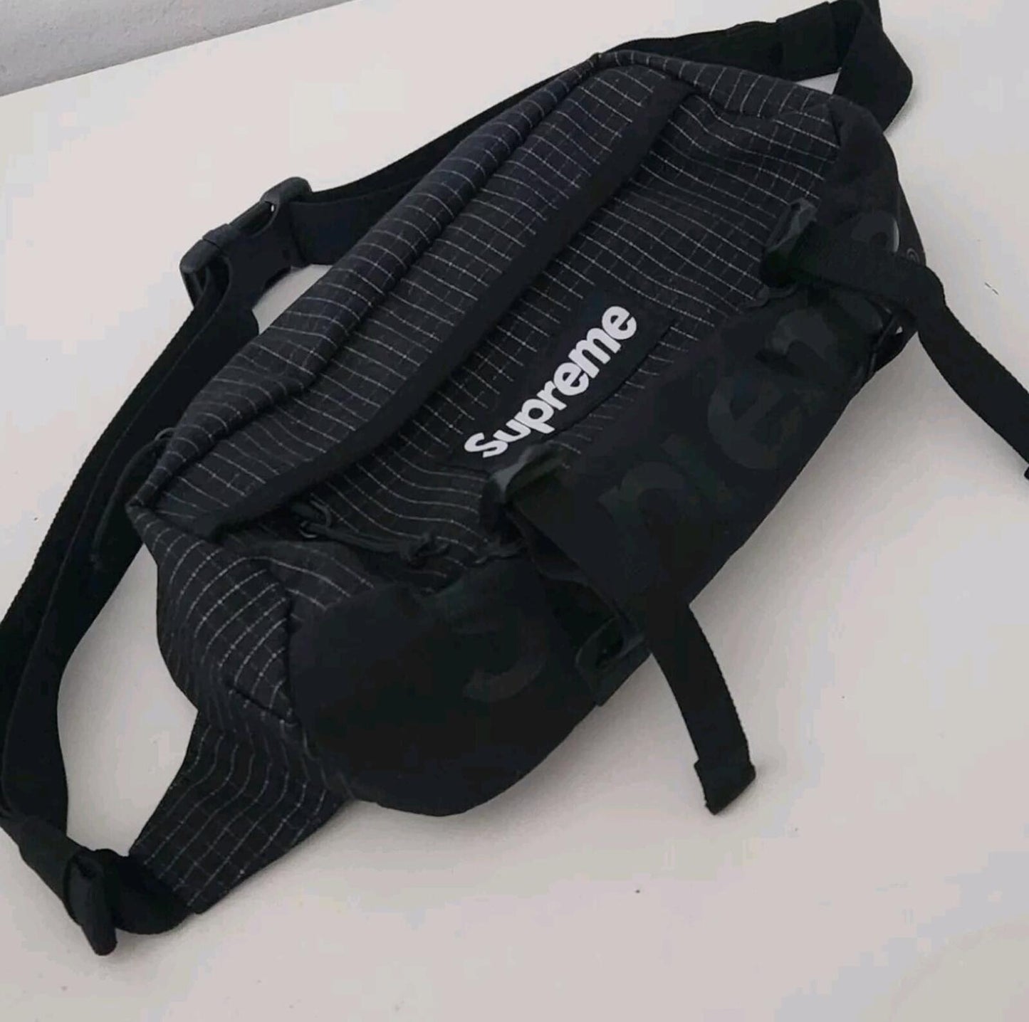 SS24 Supreme waist bag Water resistant Reflective Black Shoulder 3L