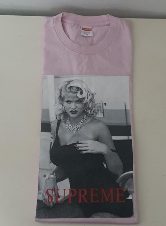 Camiseta Supreme Anna Nicole Smith SS21, rosa claro, talla M mediana