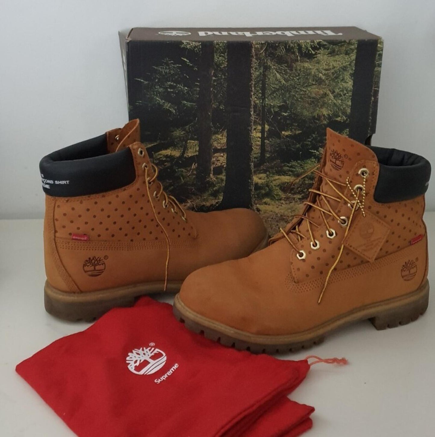 FW15 Supreme x Comme Des Garcons x Timberland 6" Boots Schuhe UK 10.5 US 11 EU 45