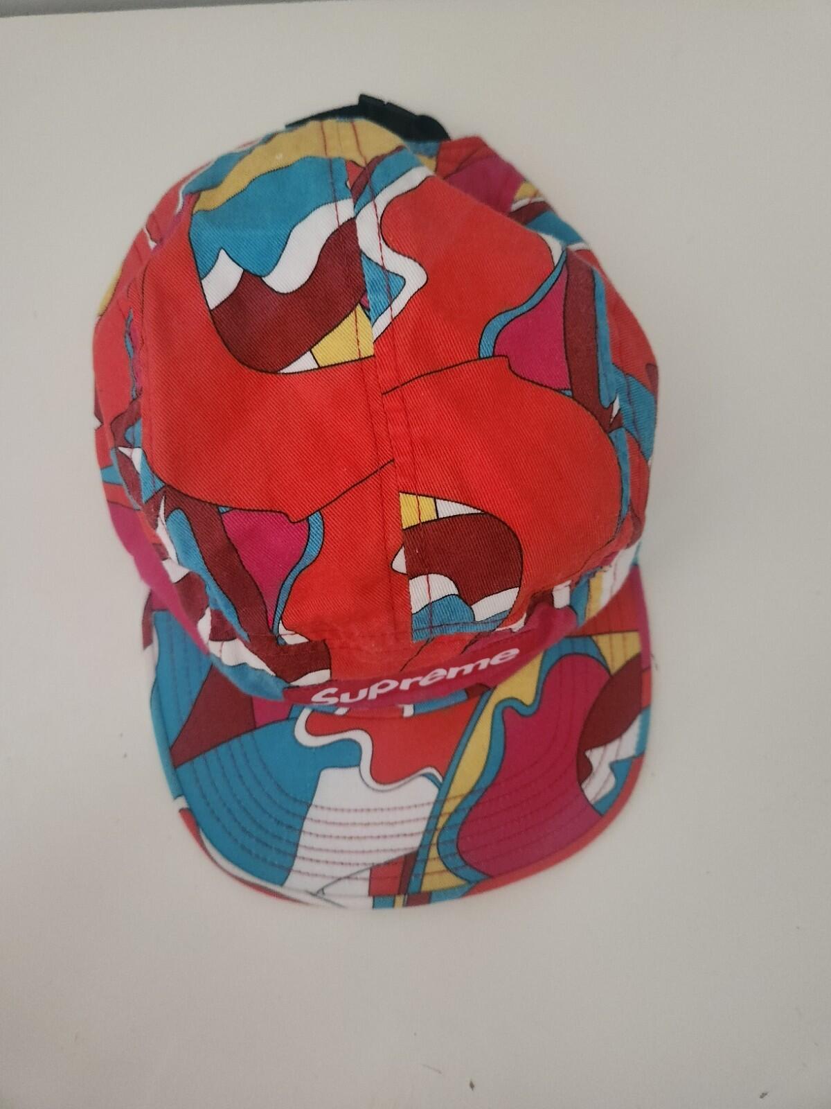 SS16 Supreme Abstract camp cap red blue box logo rare hat made in USA