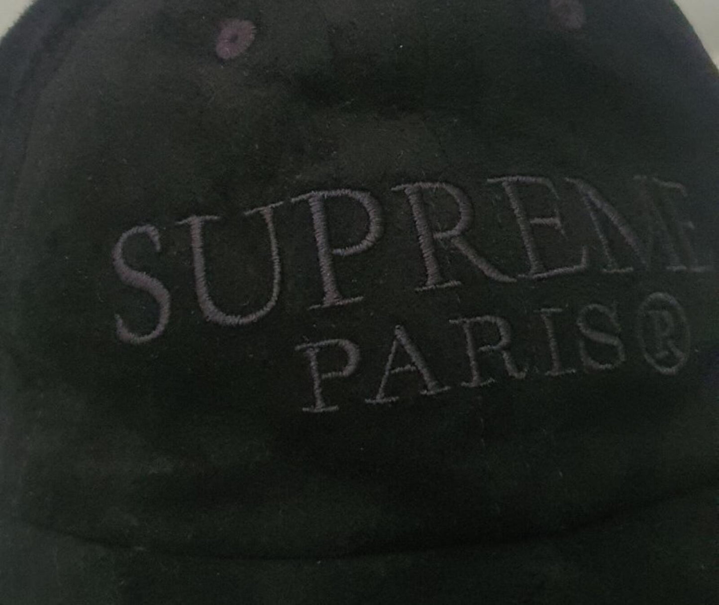SS20 Supreme Wildleder 6-Panel-Cap Schwarz Lederhut Paris