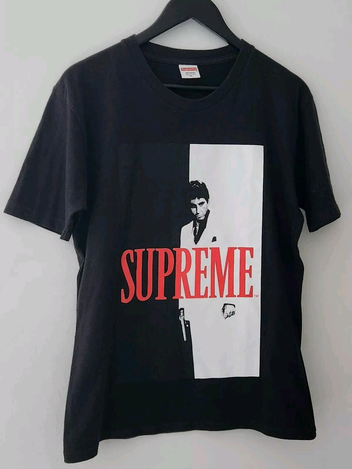 FW17 Supreme x Scarface Split tee Black T-shirt Size S Small ALTERED