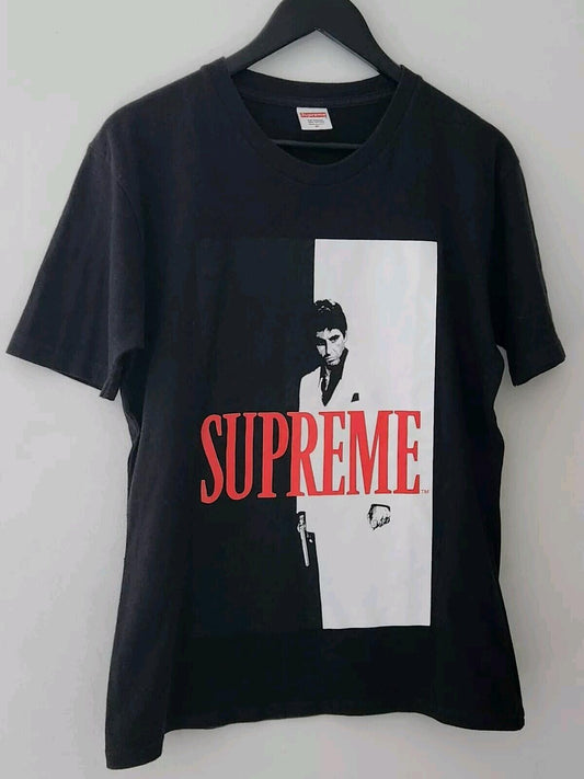 FW17 Supreme x Scarface Split tee Black T-shirt Size S Small ALTERED