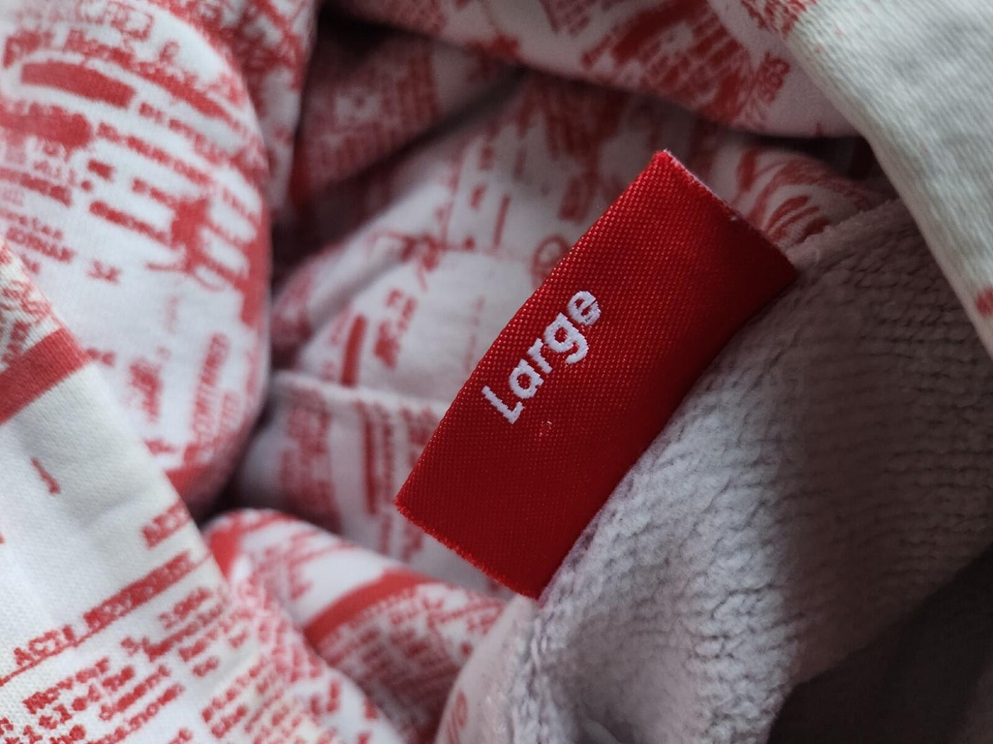 FW04 Supreme FBI Kapuzenpullover Hoodie Large Vintage 2007 Rot Weiß