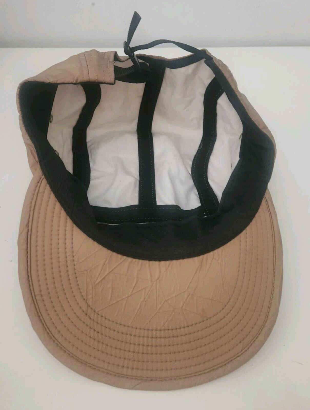 FW15 Supreme Wrinkled Nylon Soft Bill Camp Cap Hat Red Box logo Vintage 2015 Tan