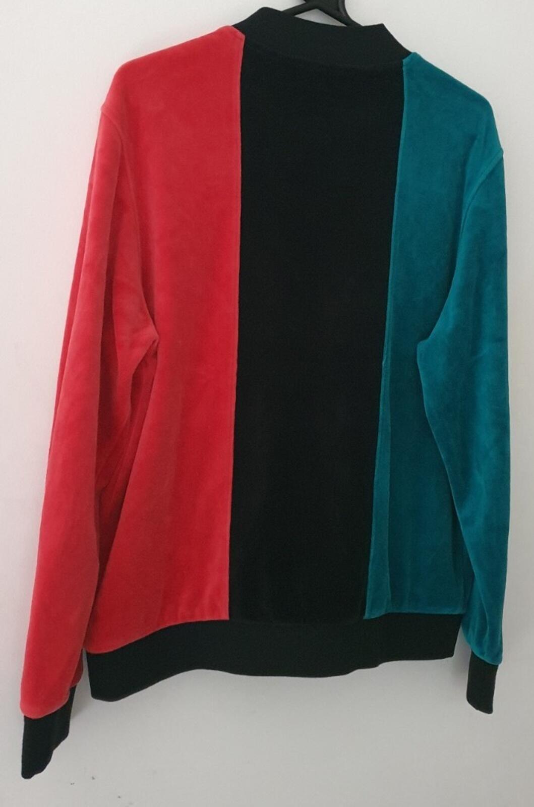 SS18 Supreme Velour Zip Up Jacke Größe M medium schwarz rot teal Pullover Oberteil