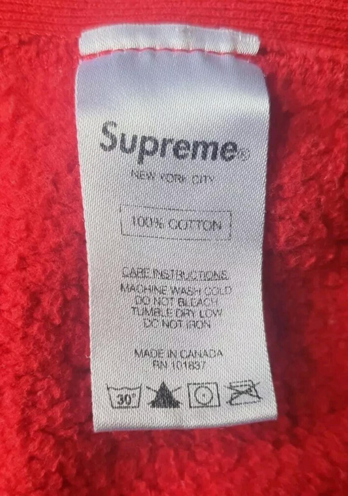 FW13 Supreme 2-Tone Arc Logo Pullover medium hoodie Red Hooded Sweatshirt Hoodie