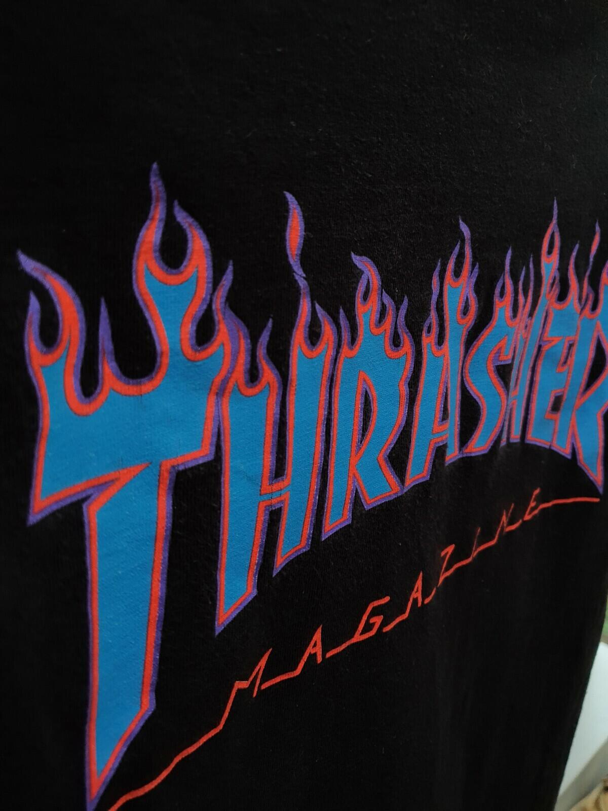 SS15 Supreme x Thrasher Flames Tee Black Size M