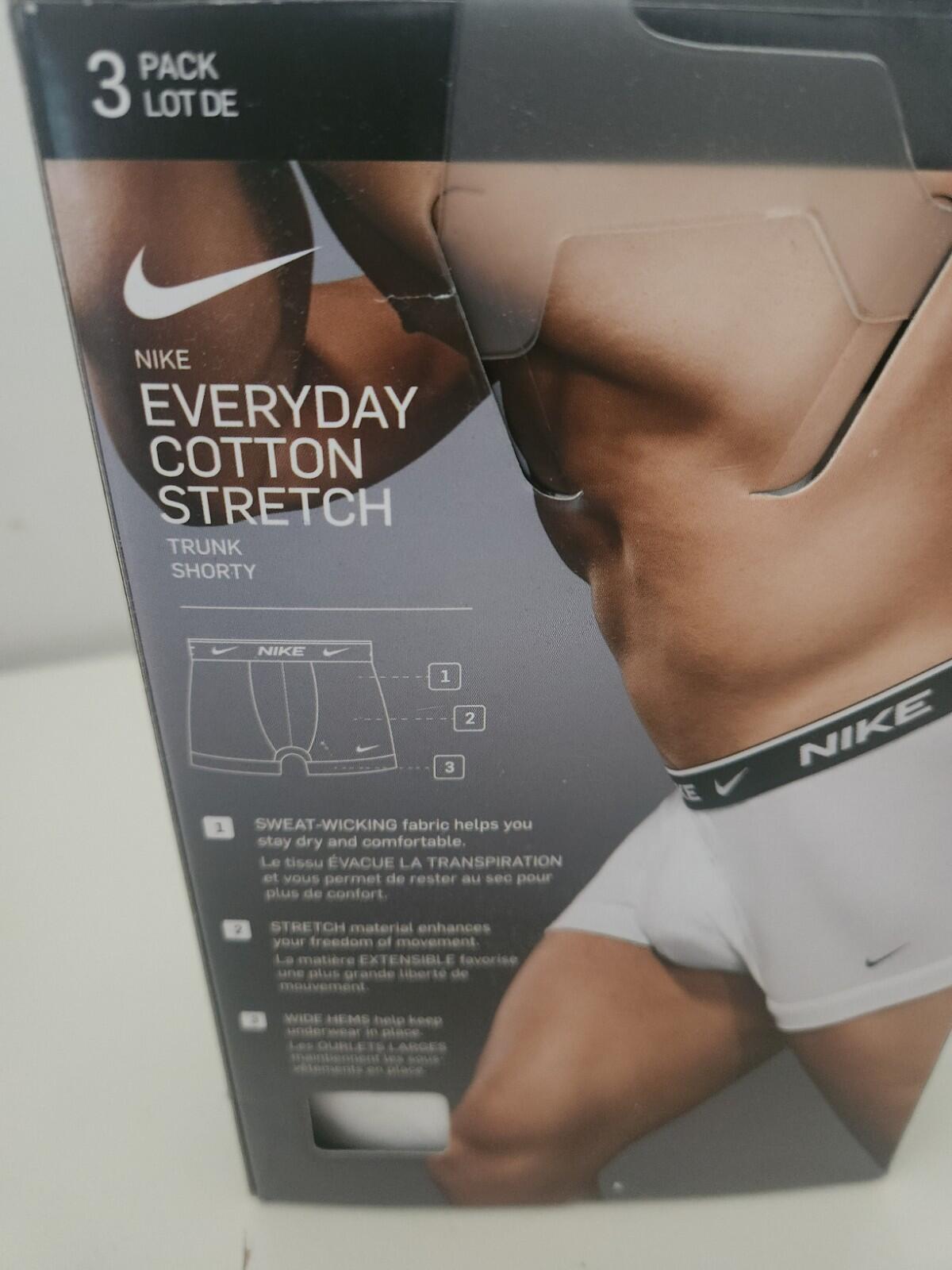 NIKE 3 pack regular-fit stretch-cotton trunks White XL Underwear Dri-FIT New