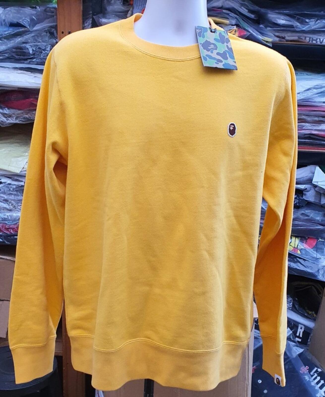 A BATHING APE Bape head one point Crewneck RRP £199 yellow