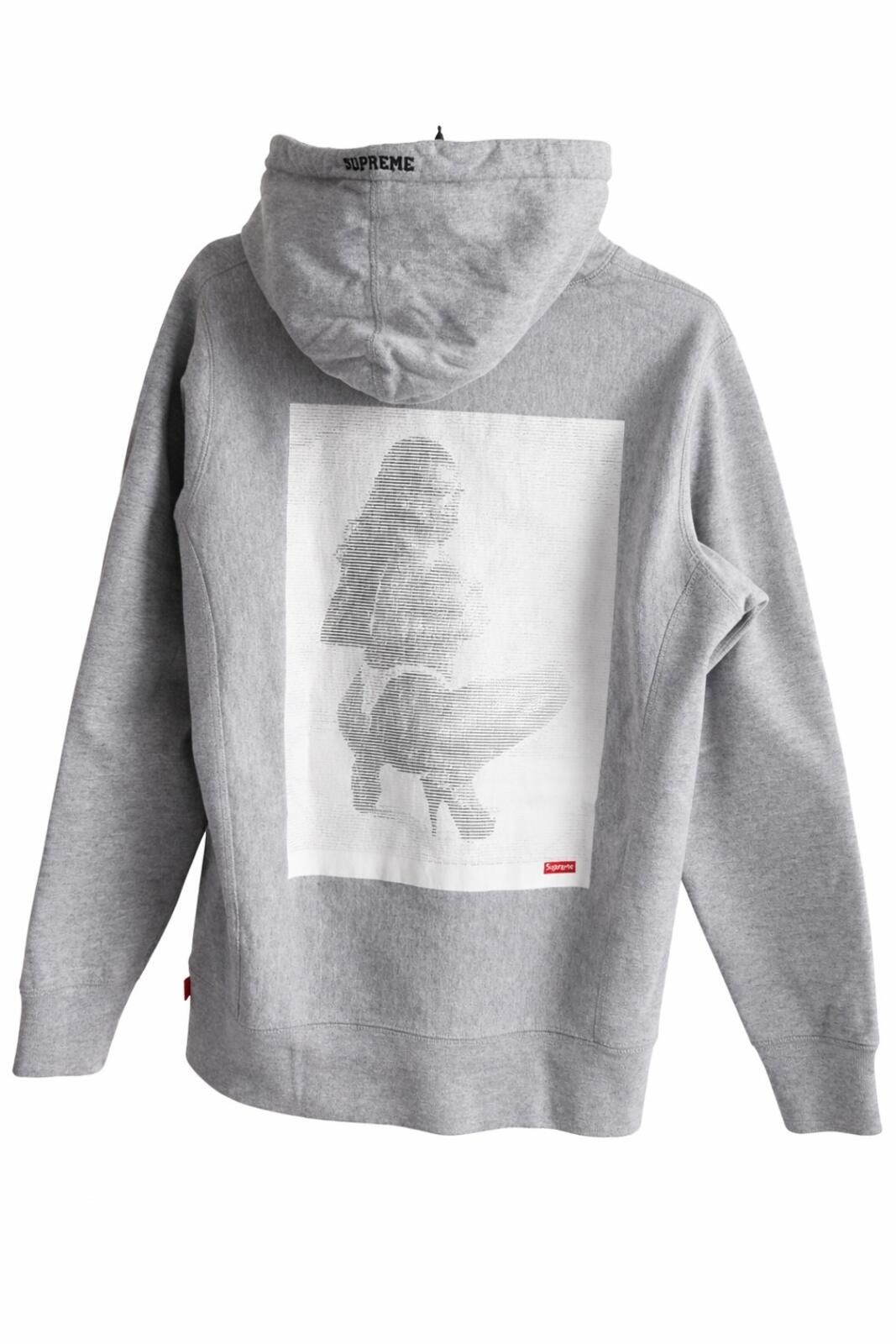 SS17 Supreme Digi hooded sweatshirt Size M medium heather grey hoodie pullover