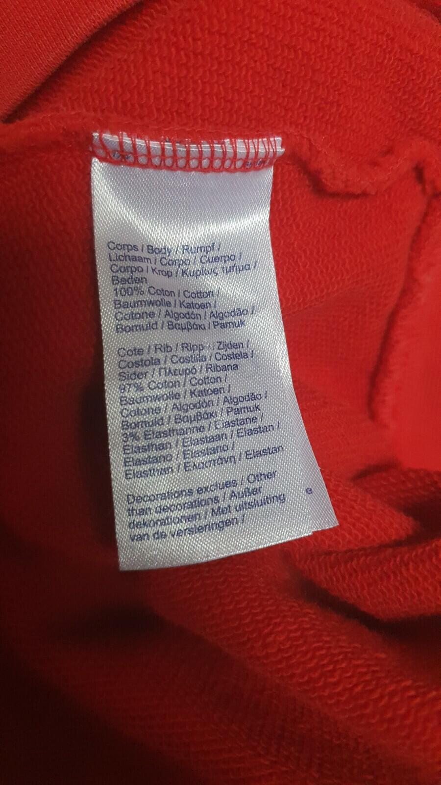FW19 Supreme x Lacoste Logo Panel Hooded Sweatshirt Red Size L
