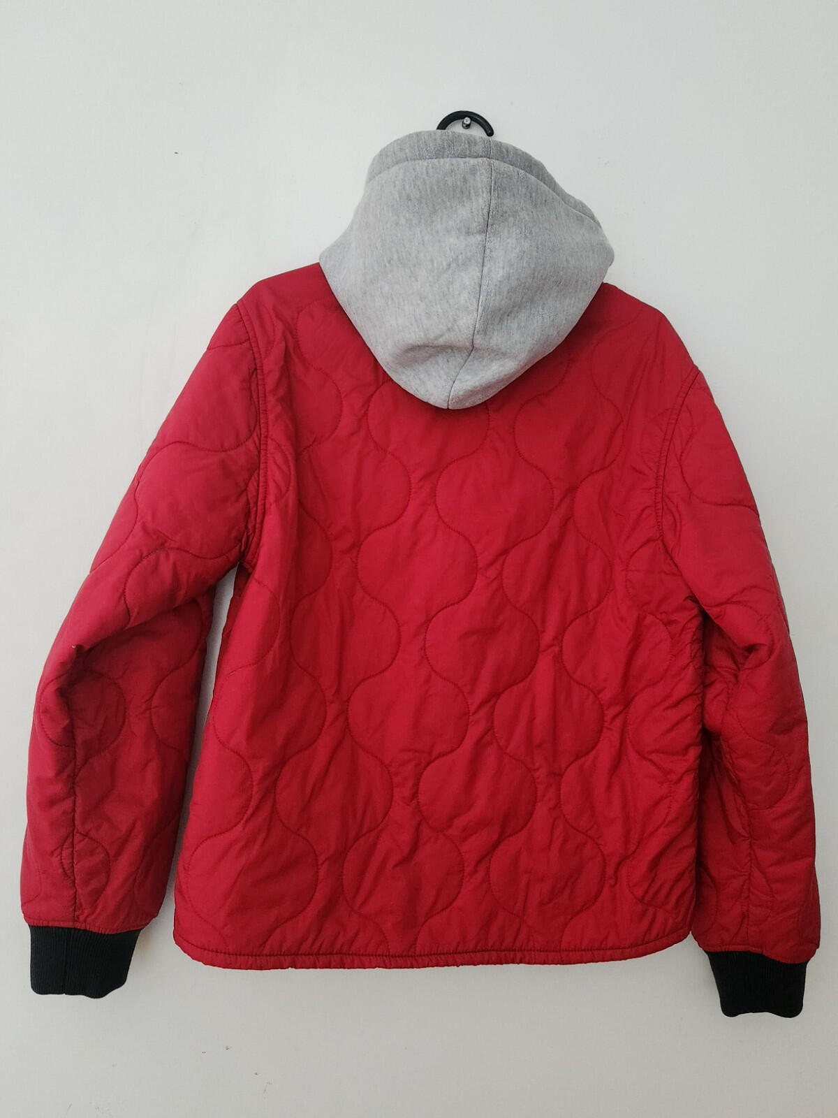 FW17 Supreme Quilted Liner Hooded Jacket M medium red I pledge allegiance coat