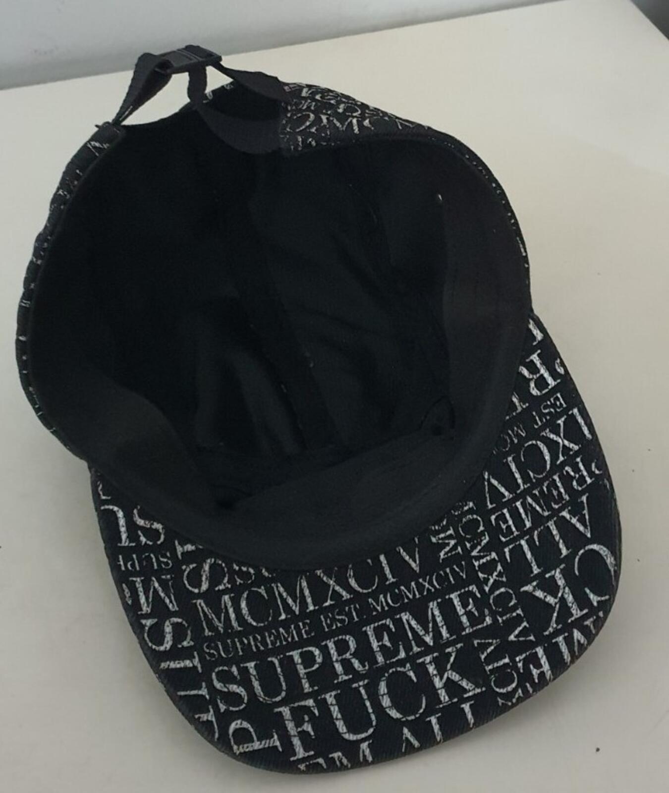 FW15 Supreme F UCK EM' ALL Denim Camp Cap Schwarz
