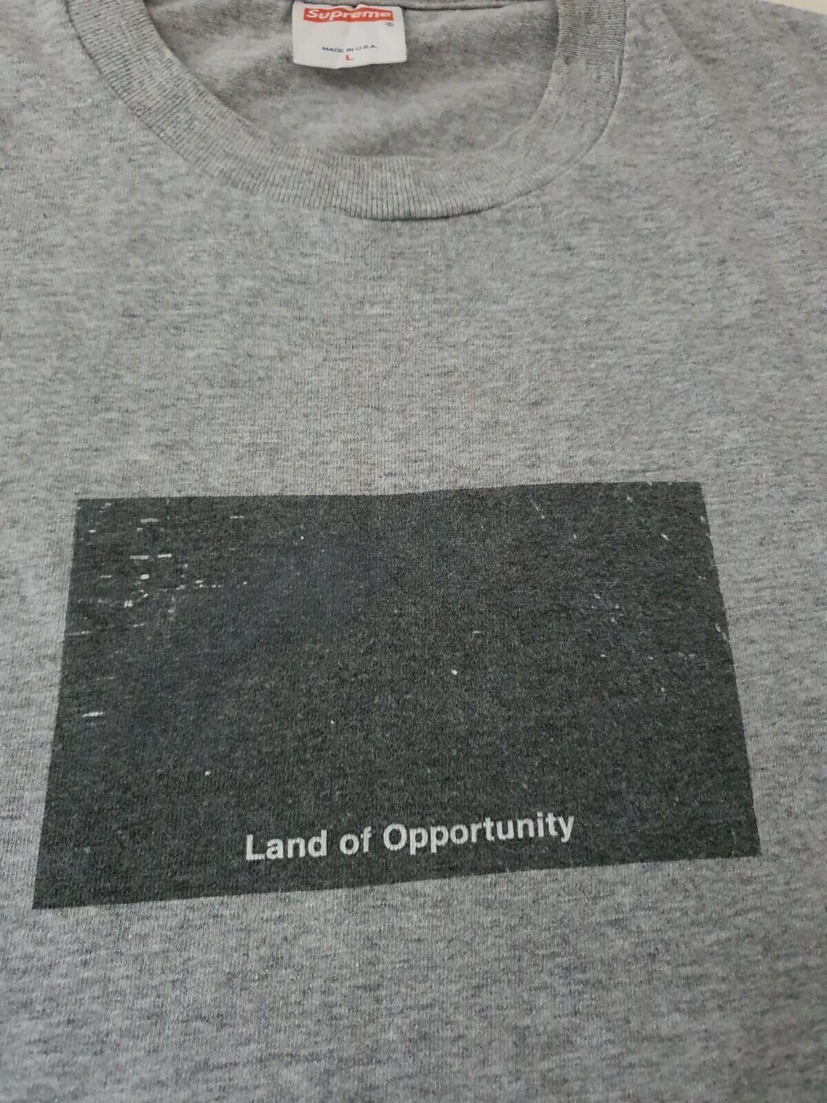 2003 Supreme Land of Opportunity / Menace II Society Tee Heather Grey Size L