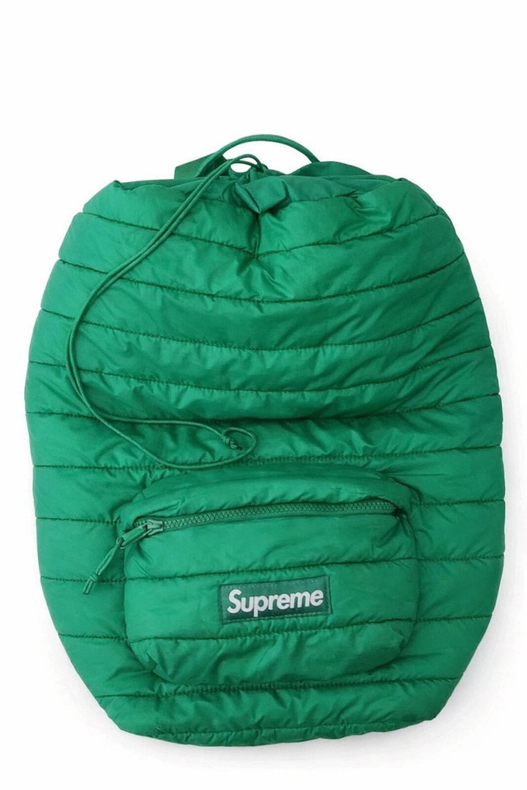 FW22 Supreme Puffer Backpack Green Bag Water Resistant