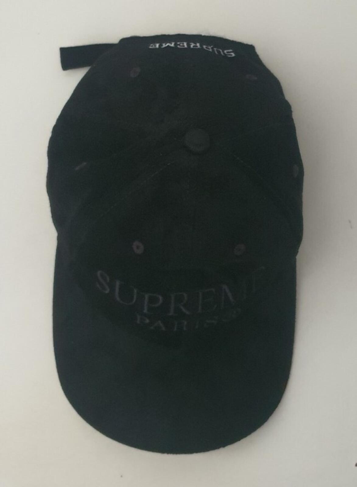 SS20 Supreme Wildleder 6-Panel-Cap Schwarz Lederhut Paris