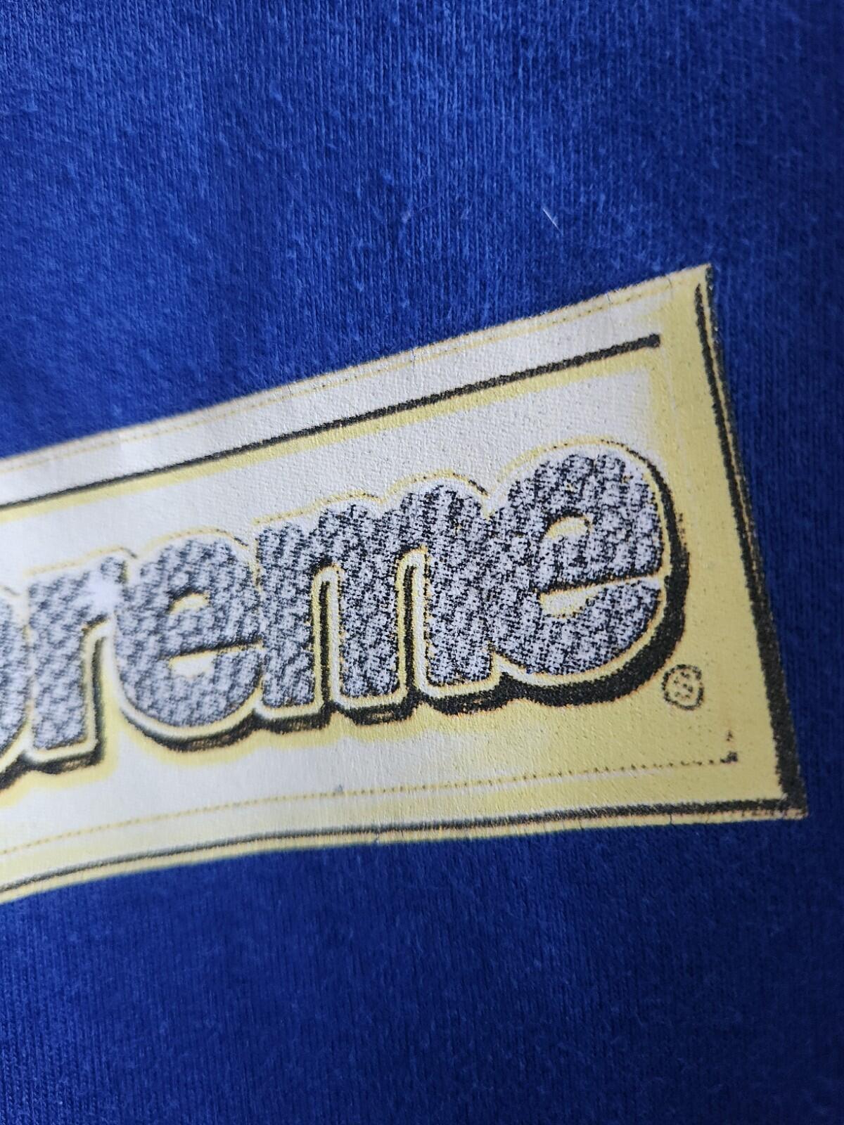 SS13 Supreme Bling Box Logo Tee blue T-shirt L large Royal Vintage 2013 USA made