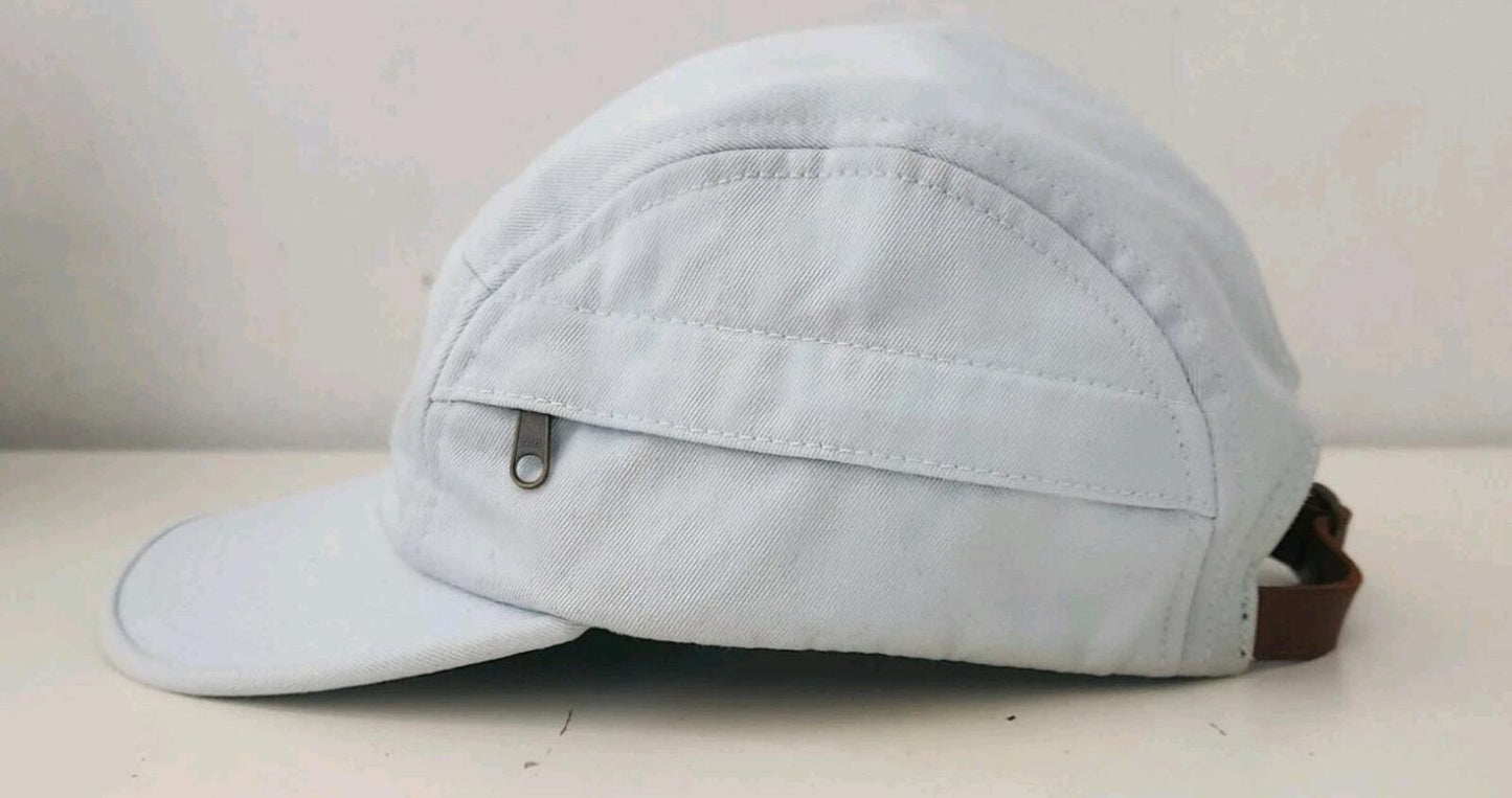 SS15 Supreme Side Zip Twill Camp Cap Hellblau Hut Vintage 2015 Lederriemen