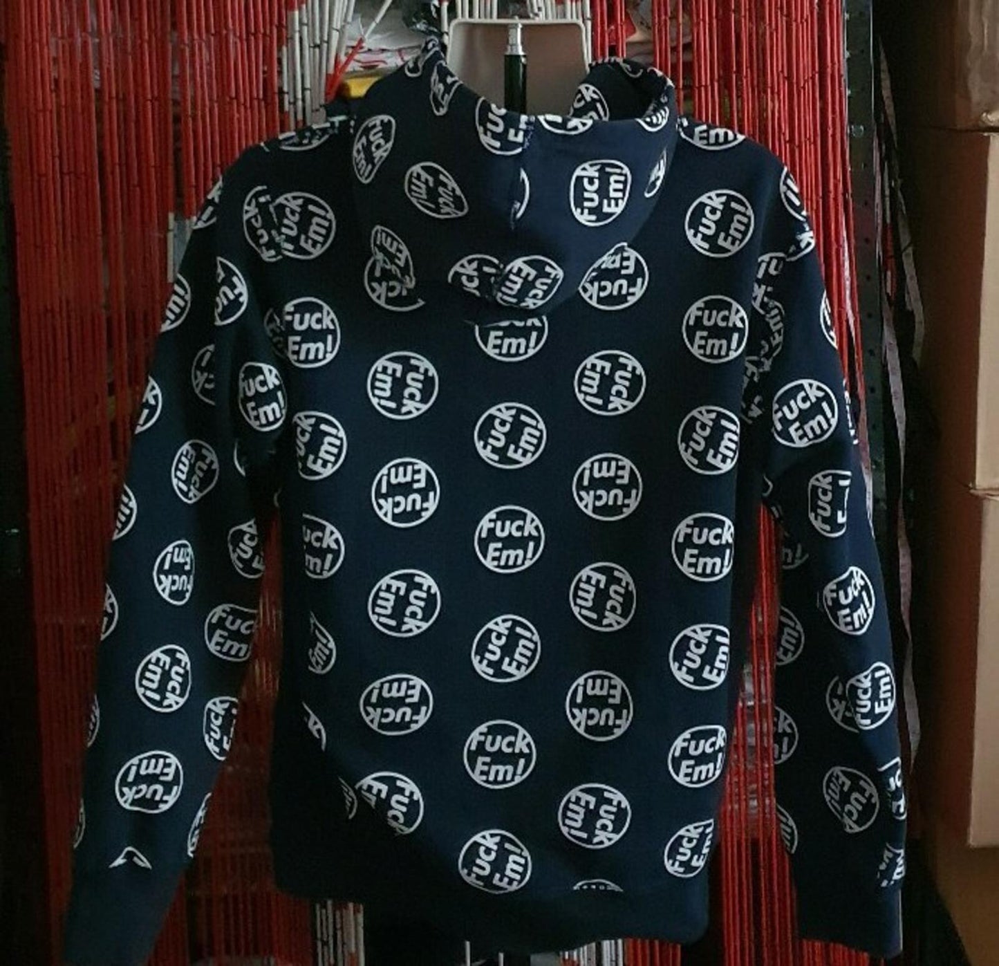 FW14 Supreme *uck Em! Navy hooded sweatshirt + shorts size M medium S small Set