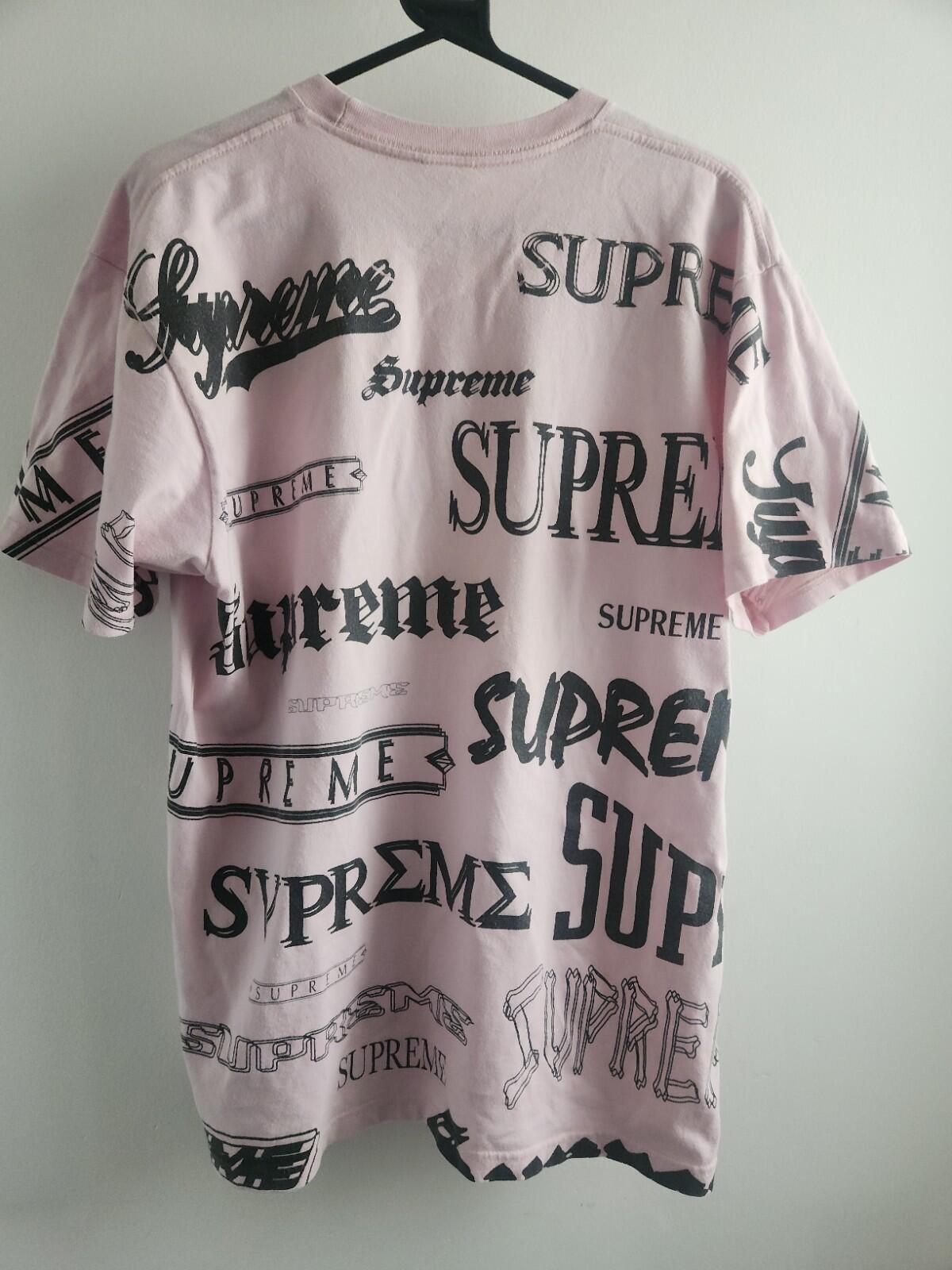 FW20 Supreme Multi Logo Tee Light Pink Size L