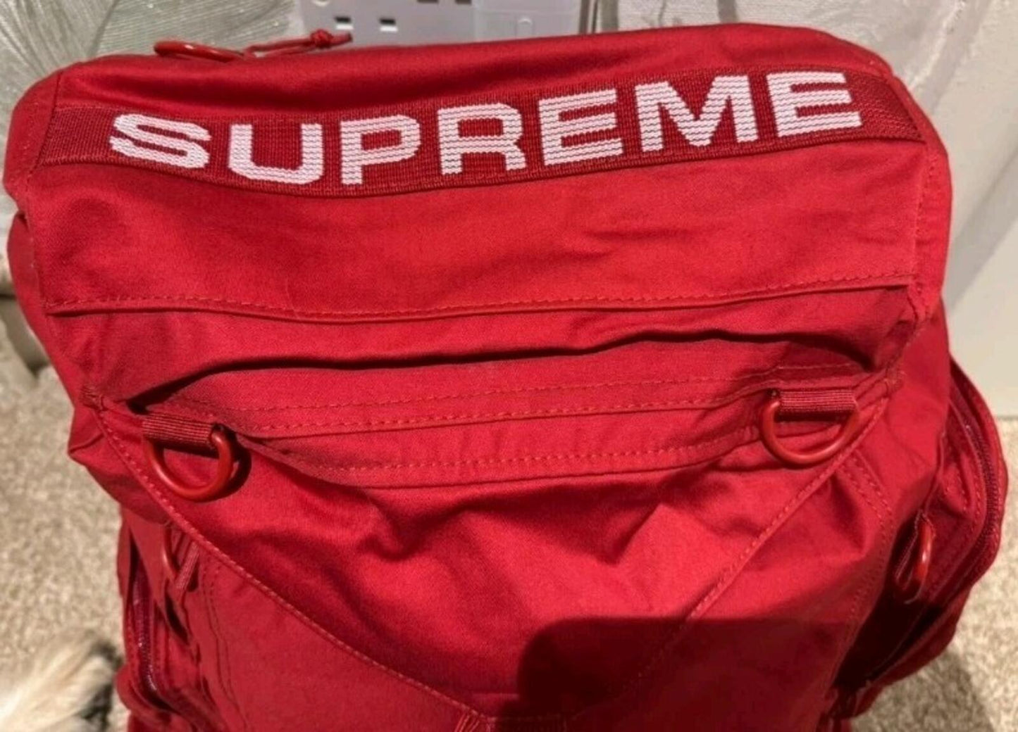 SS23 Supreme Field Backpack Bag Red Water Resistant