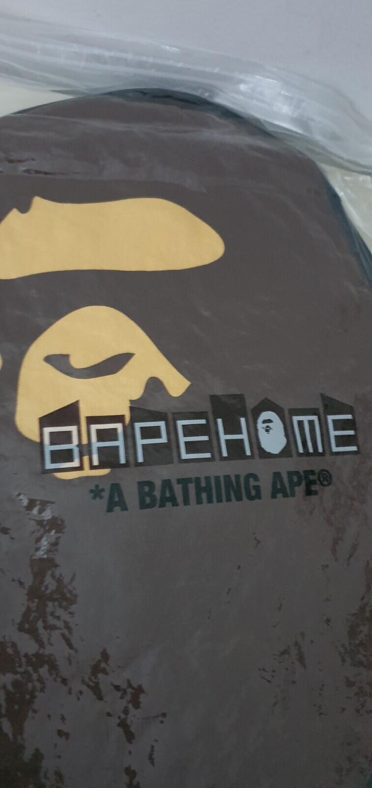 A BATHING APE ape head cushion Pillow brown 46 cm x 36 cm cotton BAPE Accessory