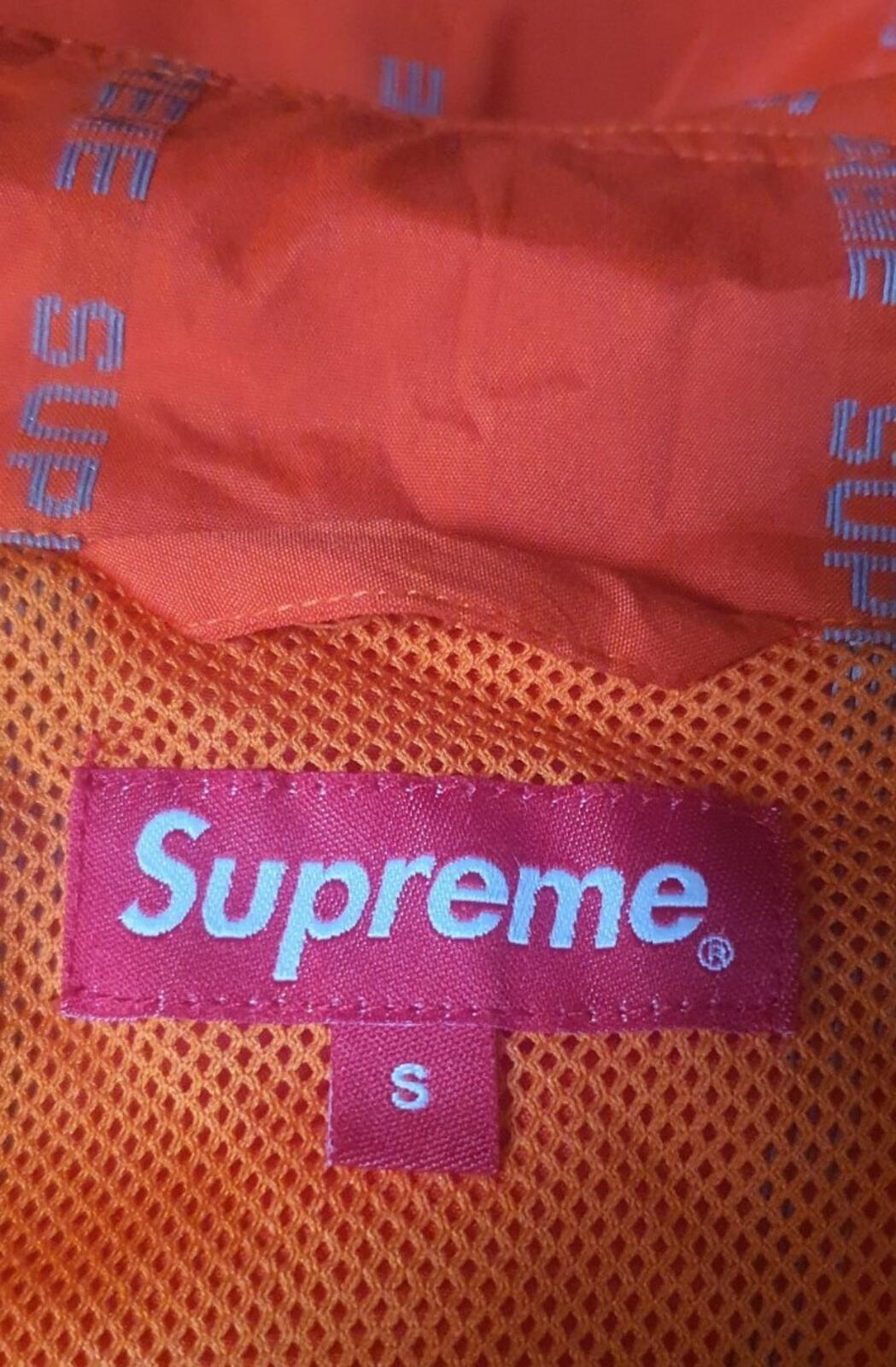 FW18 Supreme Reflective Text Track Jacket Naranja Talla S Resistente al agua