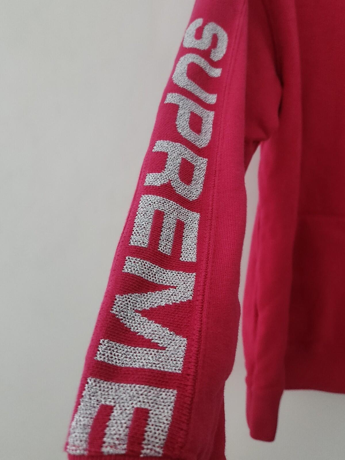 SS20 Supreme Metallic Rib hooded sweatshirt Fuschia hoodie L Large Pink Pullover