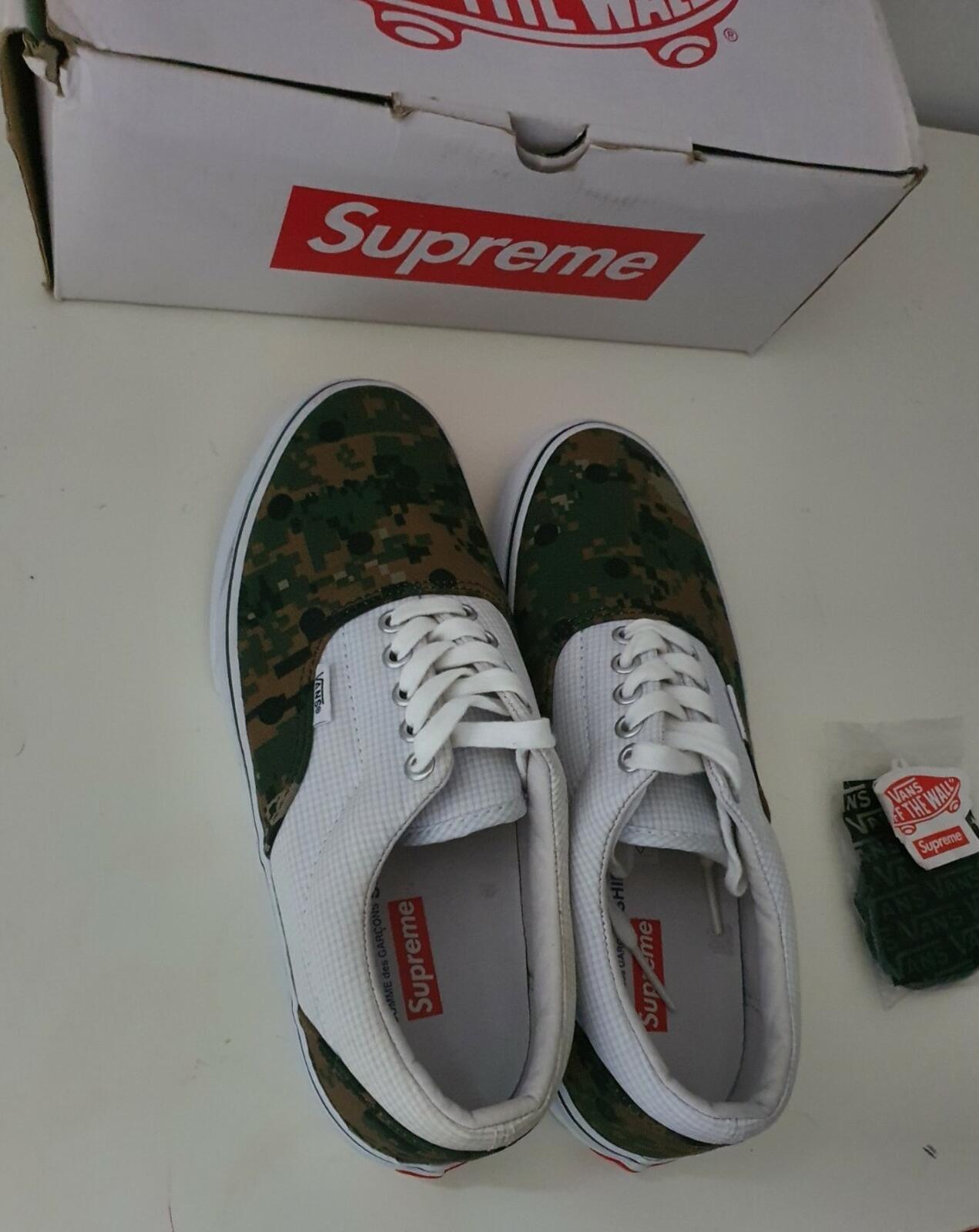 SS13 Supreme x Vans x Comme Des Garcons CDG Era Pro Talla US 8 UK 7 EU 40.5 oliva Rara