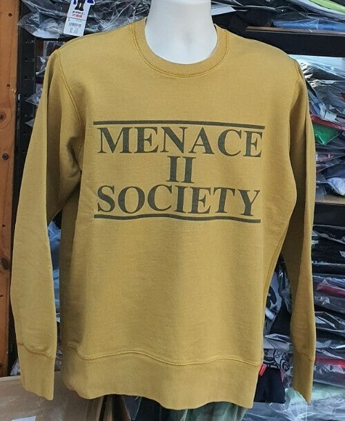 SS14 Supreme Menace II Society Crewneck Senf Größe M