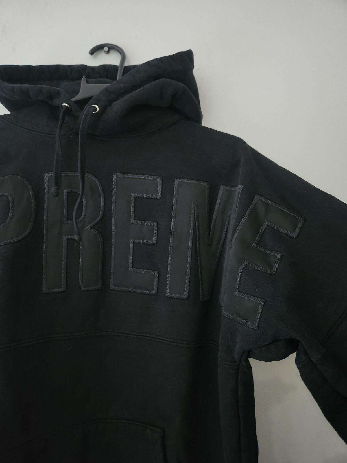 FW14 Supreme Banner black hooded sweatshirt size M medium hoodie Rare Pullover