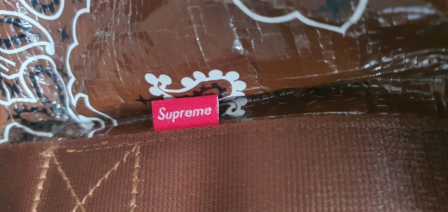 SS21 Supreme Bandana Tarp small duffle bag Brown 17L water resistant duffel