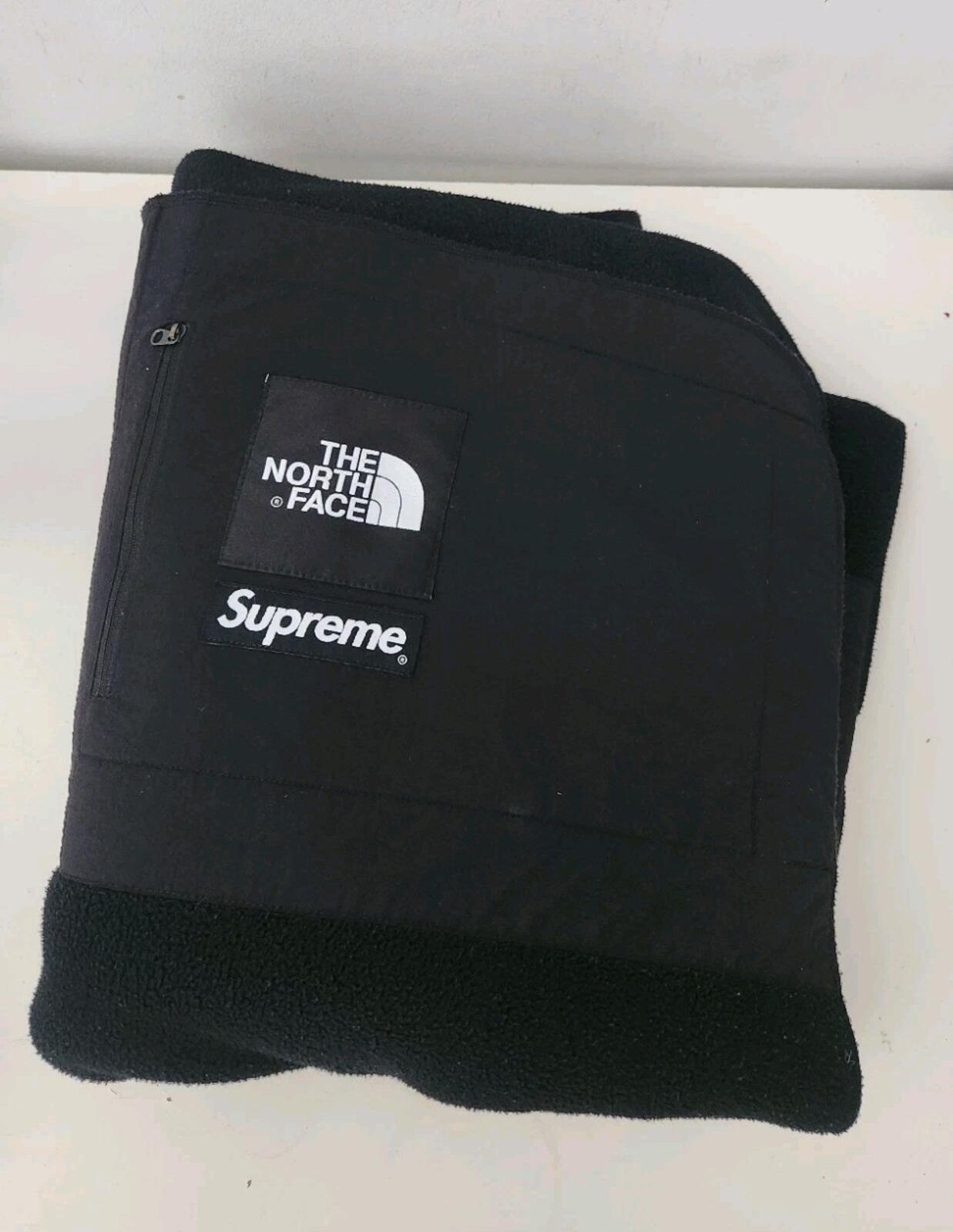 SS19 Supreme x The North Face Arc Logo Denali Fleece Blanket Black TNF 54" x 62"
