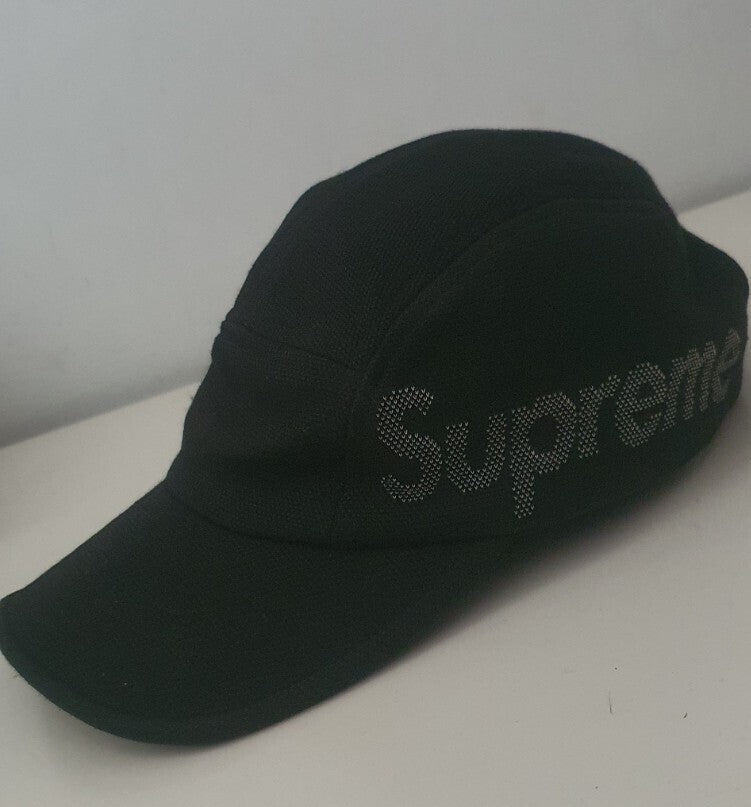 SS21 Supreme Jacquard Pique Camp Cap Black