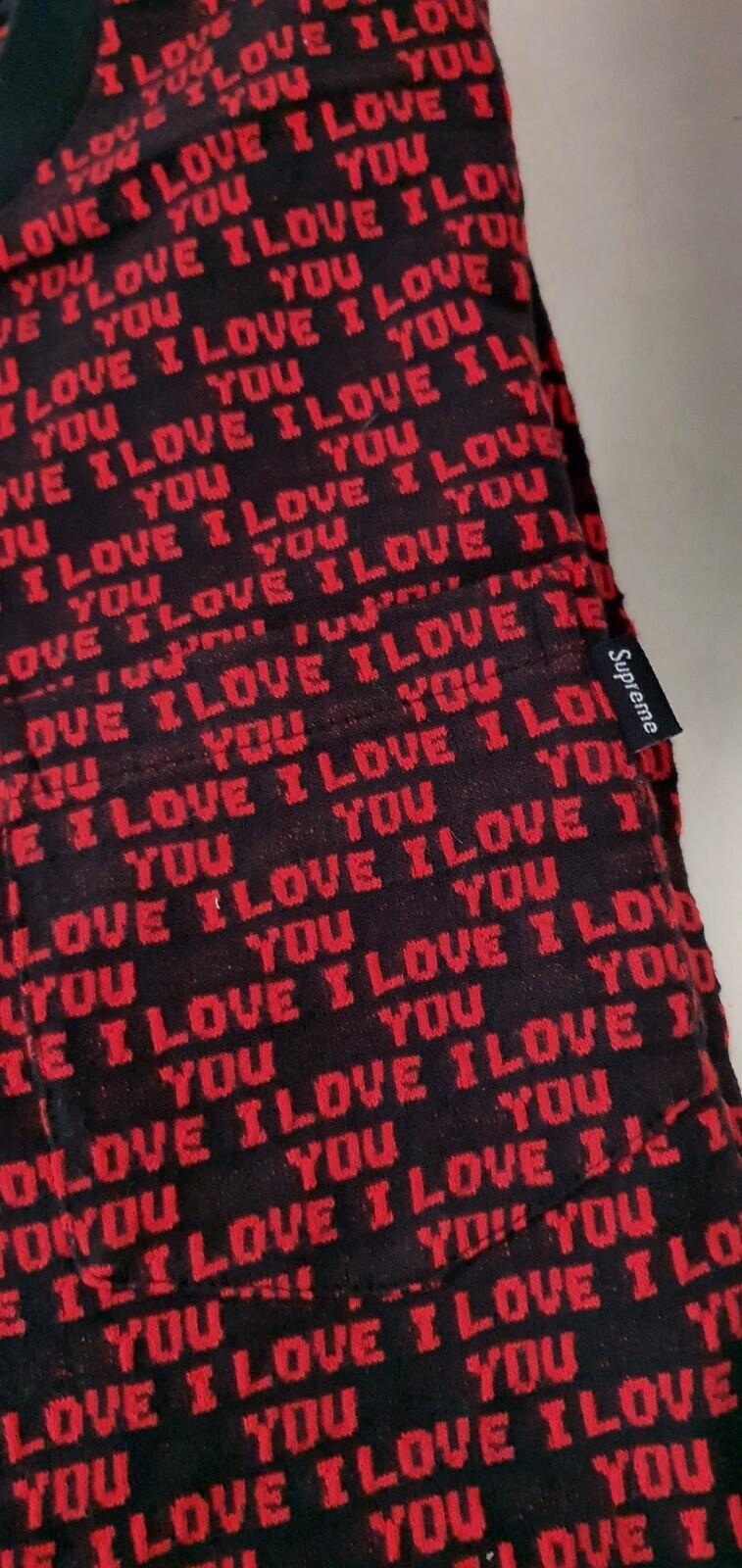 FW17 Supreme I Love You Jacquard Top Sweater Red Size M